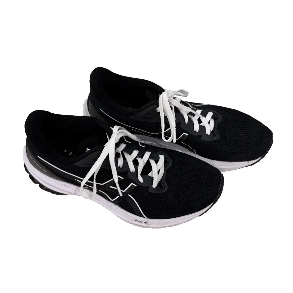 ASICS GT-1000 12 Women's‎ Black Running Shoes/Sneakers; White Soles; Size 8 1/2